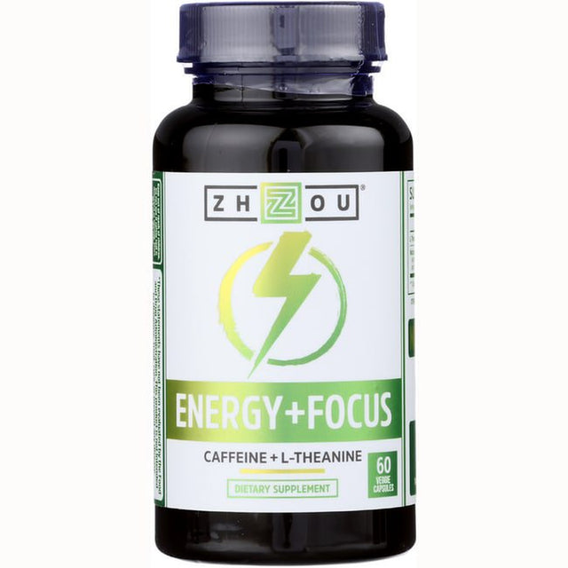 Zhou Nutrition Energy and Focus, Caffeine with L-Theanine Capsules, 60 Count