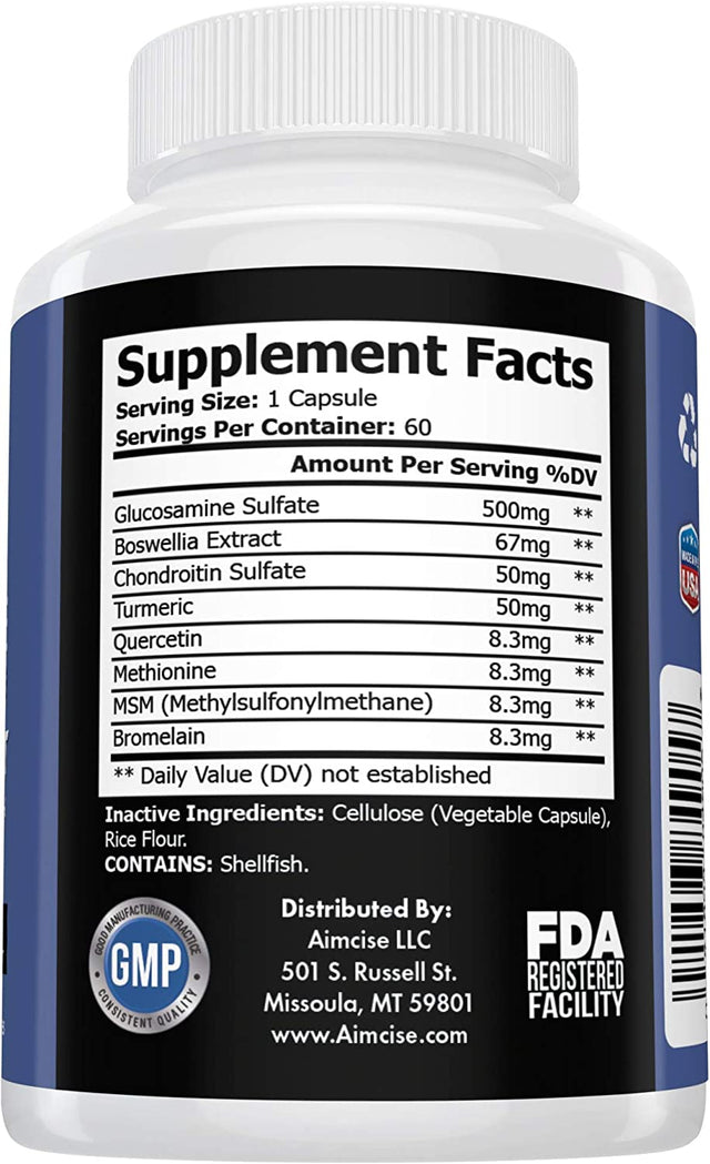 Performance Projoint Supplement with Glucosamine and Turmeric | Powerful Pain Muscle and Joint Recovery, Promotes Speed - 60 Day Supply