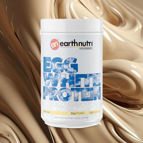 Earthnutri - Egg White Protein Powder for Workout and Muscle Growth Support, Non-Gmo and Gluten-Free Vanilla Egg White Protein, Makes 20 Protein Drinks