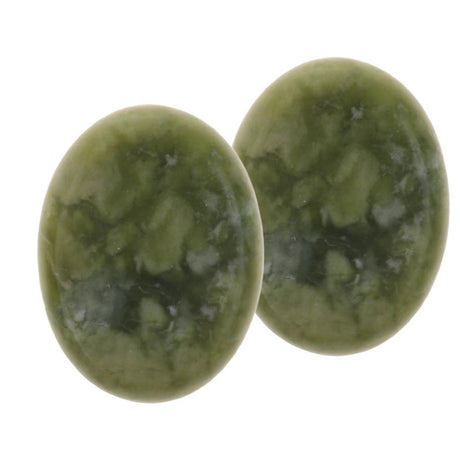 2 Pieces Natural Jade Massage for Body Relaxing Spa Massage (1.2 X 1.57 Inches)