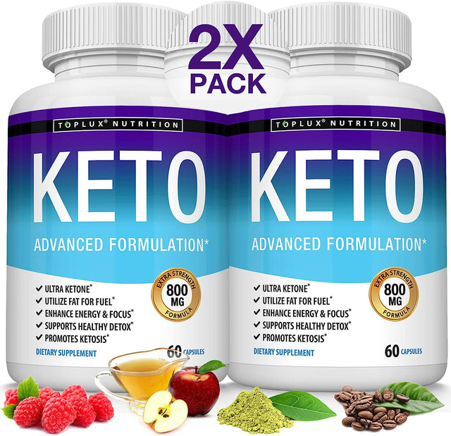 Toplux Keto Pills Ketosis Diet - Natural Ketosis Using Ketone & Ketogenic Diet, Support Energy & Focus, Support Keto Diet Perfect for Men Women, 60 Capsules, Supplement