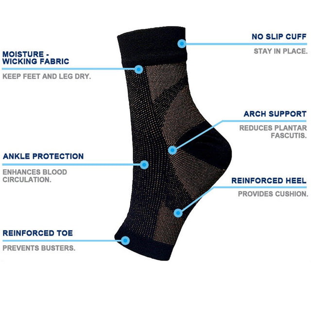 Neuropathy Socks for Women and Men, 4Pairs Soothe Relief Compression Socks, Fitness Compression Socks Elastic Cycling Socks Ankle Brace for Plantar Fasciitis Sleeve Soothe,Xxl