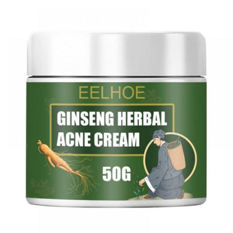 Ginseng Herb Anti-Acne Treatment Cream, Acne Removal, Fighting Breakouts, Spots, Cystic Acne with Natural Ingredients and Advanced Herbal Formula,50G