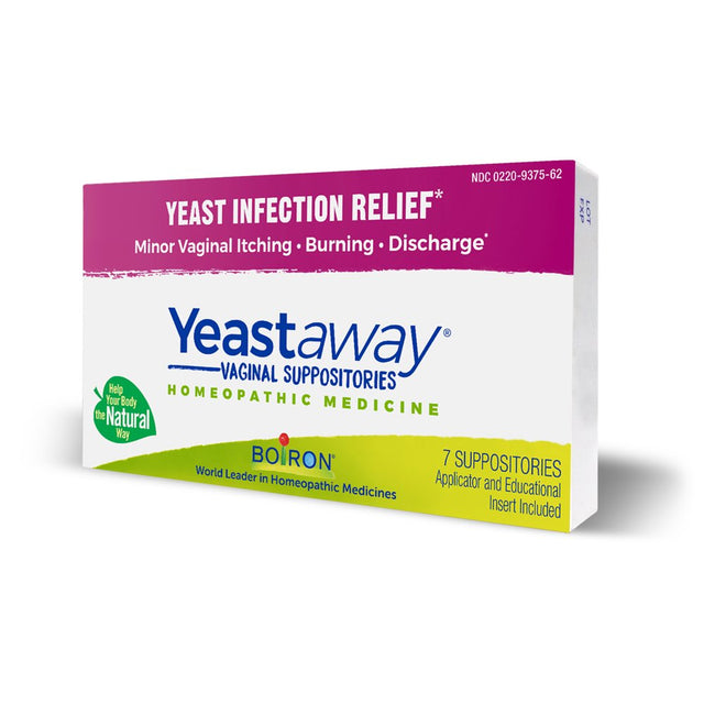 Boiron Yeastaway Suppositories (7 Suppositories), Homeopathic Medicine for Yeast Infection Relief