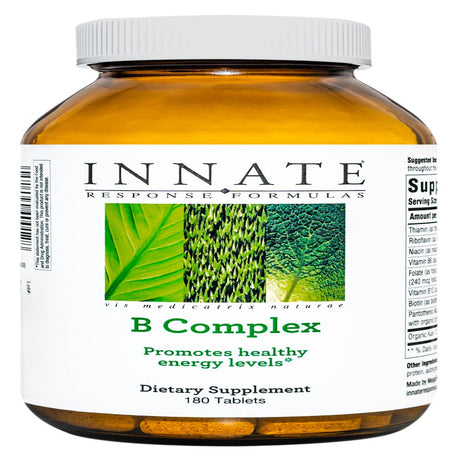 INNATE Response Formulas B Complex - B Vitamin Supplement - Supports Cellular Energy Production and Metabolism - Vegan, Kosher, Non-Gmo Project Verified - Made without 9 Food Allergens - 180 Tablets