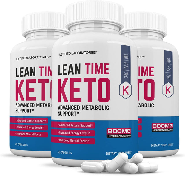 (3 Pack) Lean Time Keto Pills Includes Apple Cider Vinegar Gobhb Exogenous Ketones Advanced Ketogenic Supplement Ketosis Support for Men Women 180 Capsules