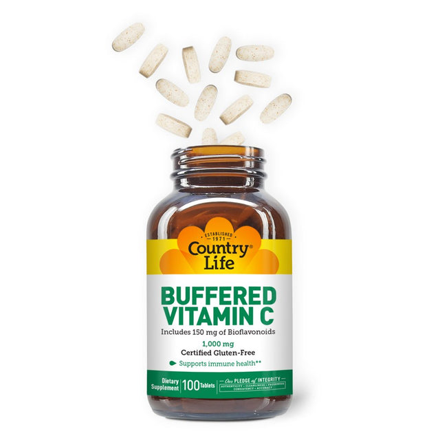 Country Life Buffered Vitamin C, 1,000 Mg, 100 Tablets