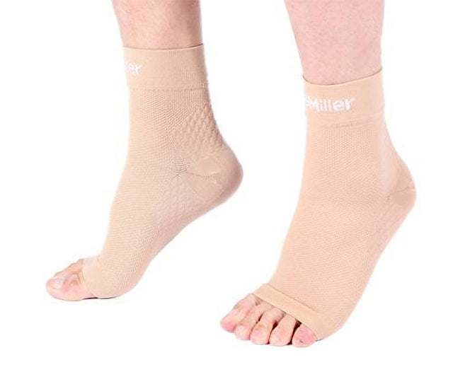 Doc Miller Ankle Compression Sleeve - Heel Brace for Heel Pain - Plantar Fasciitis Foot Wrap for Ankle Support and Neuropathy Relief - 1 Pair Skin Plantar Fasciitis Wrap - Xx-Large Size