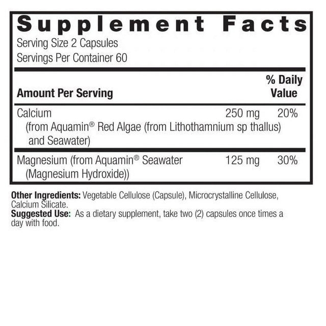 Nature’S Answer Marine Based CAL/MAG 500/250, Calcium/Magnesium, 120 V-Caps