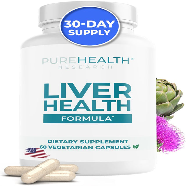 Liver Health Formula, Liver Cleanse with Milk Thistle, Curcumin, Beetroot & Dandelion for Liver Detox by Purehealth Research