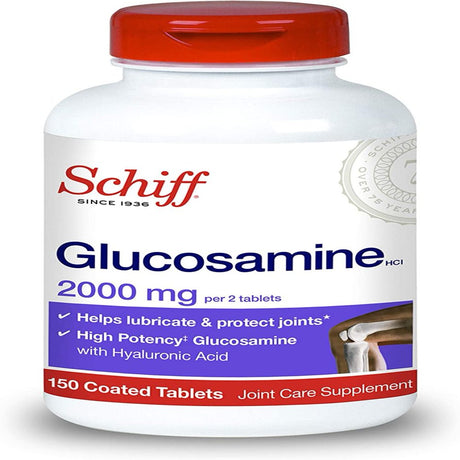 Schiff Glucosamine with Hyaluronic Acid, 2000Mg Glucosamine, Joint Care Supplement Helps Lubricate & Protect Joints*, 150 Count