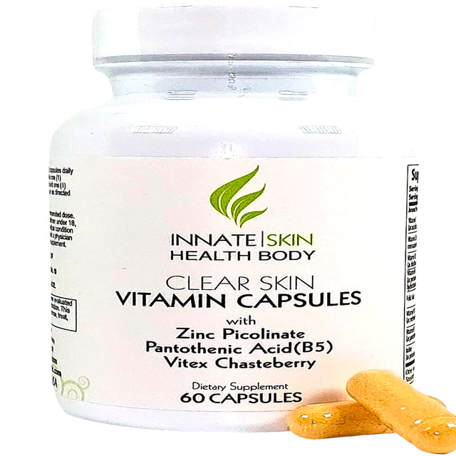 Clear Skin Acne Vitamin Capsules 15 Antioxidants, Botanicals, Minerals & Vitamins by Innate Skin 60 Count