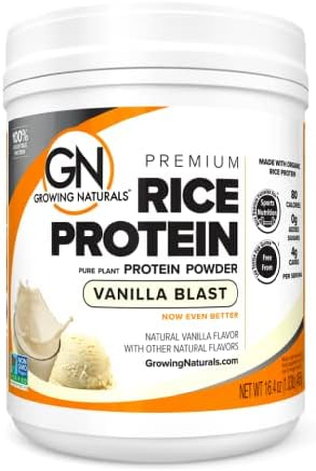 | Vanilla Rice Powder 15G Plant Protein | 2.8G BCAA, Low-Carb, Low-Sugar, Non-Gmo, Vegan, Gluten-Free, Keto & Food Allergy Friendly | Vanilla Blast (16.4 Ounce (Pack of 1))