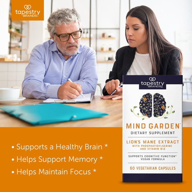 Mind Garden – Cognitive Function and Focus Support – Helps Support Memory - Lion’S Mane Mushroom- Vitamin B12- 60Ct Vegetarian Capsules