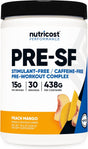 Nutricost Stim-Free Pre-Workout, 30 Servings (Peach Mango) - Caffeine Free, Stimulant Free, Non-Gmo, Gluten Free