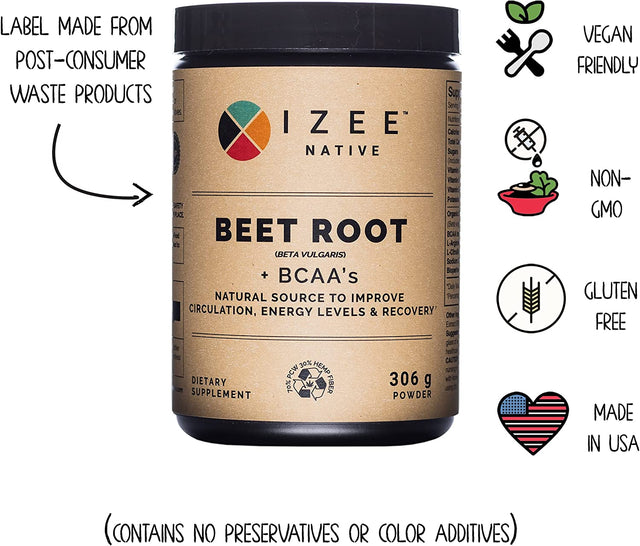 Organic Beet Root Powder (Pack of 2) | 306 G Bcaas Amino Acids Post Workout Recovery Drink | Natural Beet Root Powder + Bcaas Helps Improve Circulation and Energy