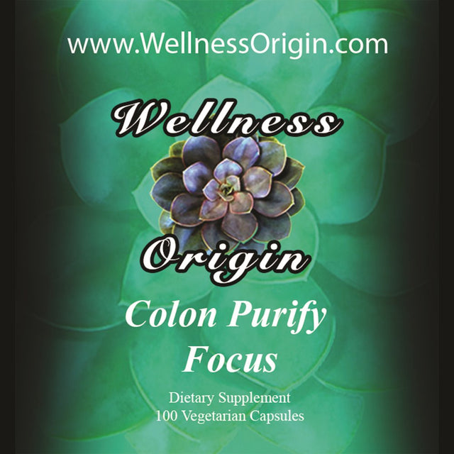 Wellness Origin Colon Purify Focus | Organic Herbal Supplement for Detoxifying the Gastrointestinal System, Reducing Bloating & Supporting Digestive Health, 100 Capsules