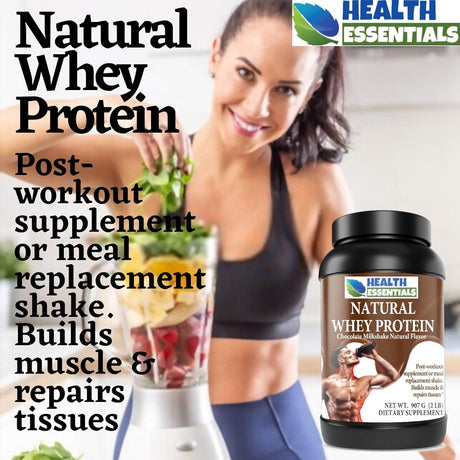 Natural Whey Protein, 28 Servings, Chocolate Milkshake, Post-Workout Supplement or Meal Replacement Shake, Whey Protein Powder Chocolate, Whey Isolate Protein Powder, Made in USA