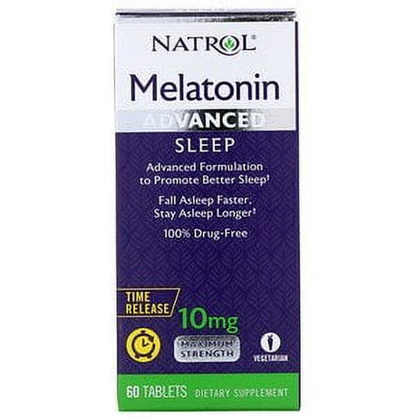 Natrol, Melatonin, Advanced Sleep, Time Release, 10 Mg, 60 Tablets (Pack of 1)