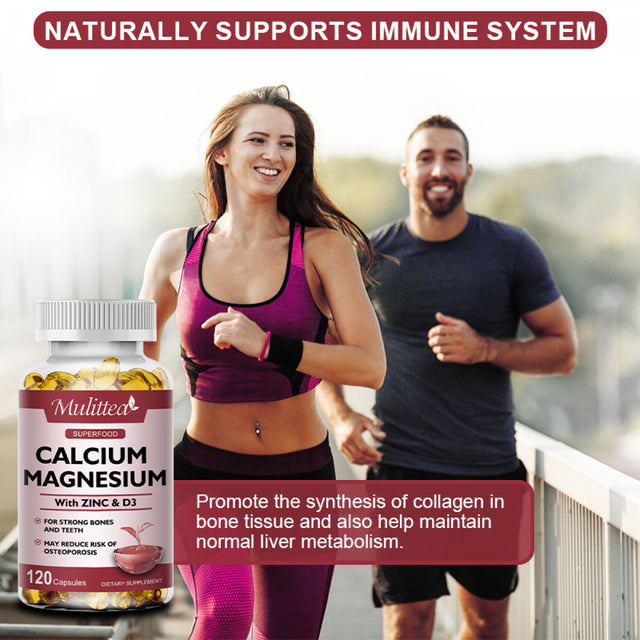 Mulittea Calcium 1000Mg Magnesium 400Mg Zinc 25Mg Vitamin D3 600Iu Health Diet Supplement -120Count