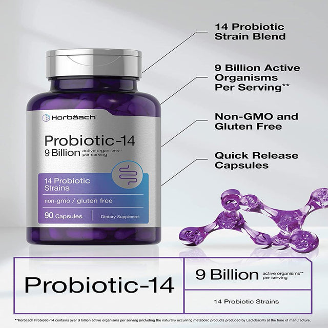 Probiotics for Women & Men | 9 Billion CFU | 90 Capsules | by Horbaach