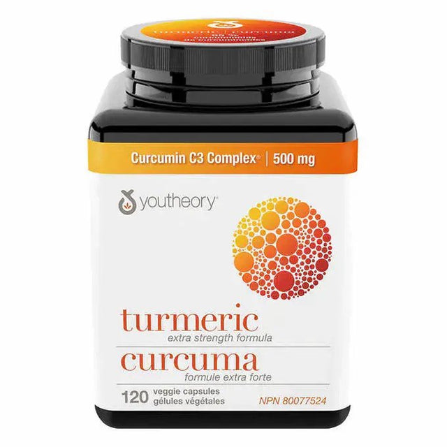 Youtheory Turmeric Extra Strength 500 Mg - 120 Veggie Capsules | Joint and Immune Support