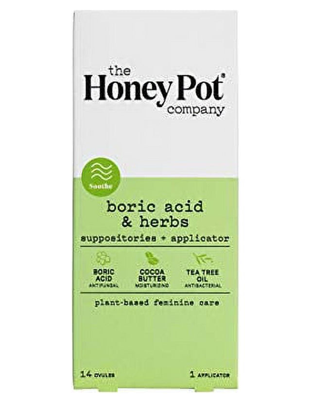 The Honey Pot Boric Acid & Herbs Suppositories, 14 Count