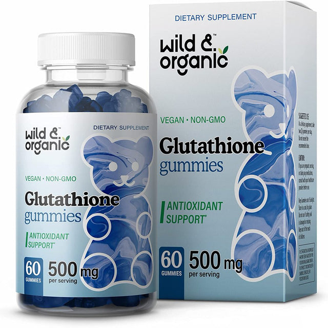 Wild & Organic Glutathione Gummies - Liver Cleanse & Antioxidant Supplement, 60 Vegan Chews