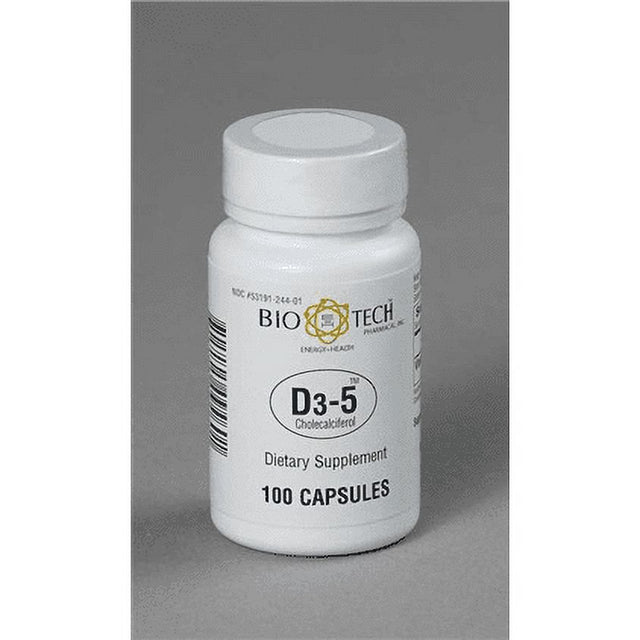 Biotech Pharmacal Vitamin D3-5 Capsules, 5,000 IU, 100 Count