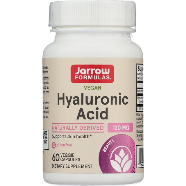 Jarrow Formulas Vegan Hyaluronic Acid, 120 Mg, 60 Veggie Capsules (60 Mg per Capsule)