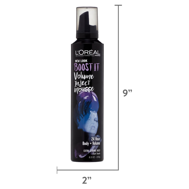 L'Oreal Paris Advanced Hairstyle Boost It 24 Hour Body + Volume Hair Styling Mousse 8.3 Oz