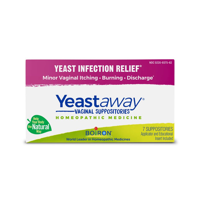 Boiron Yeastaway Suppositories (7 Suppositories), Homeopathic Medicine for Yeast Infection Relief