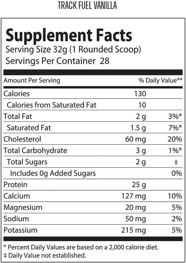 6AM Run Track Fuel Whey Protein Powder - 25 Grams of Protein - Easy Mixing and Great Taste - BCAA Enhanced - 2 Pound - Vanilla