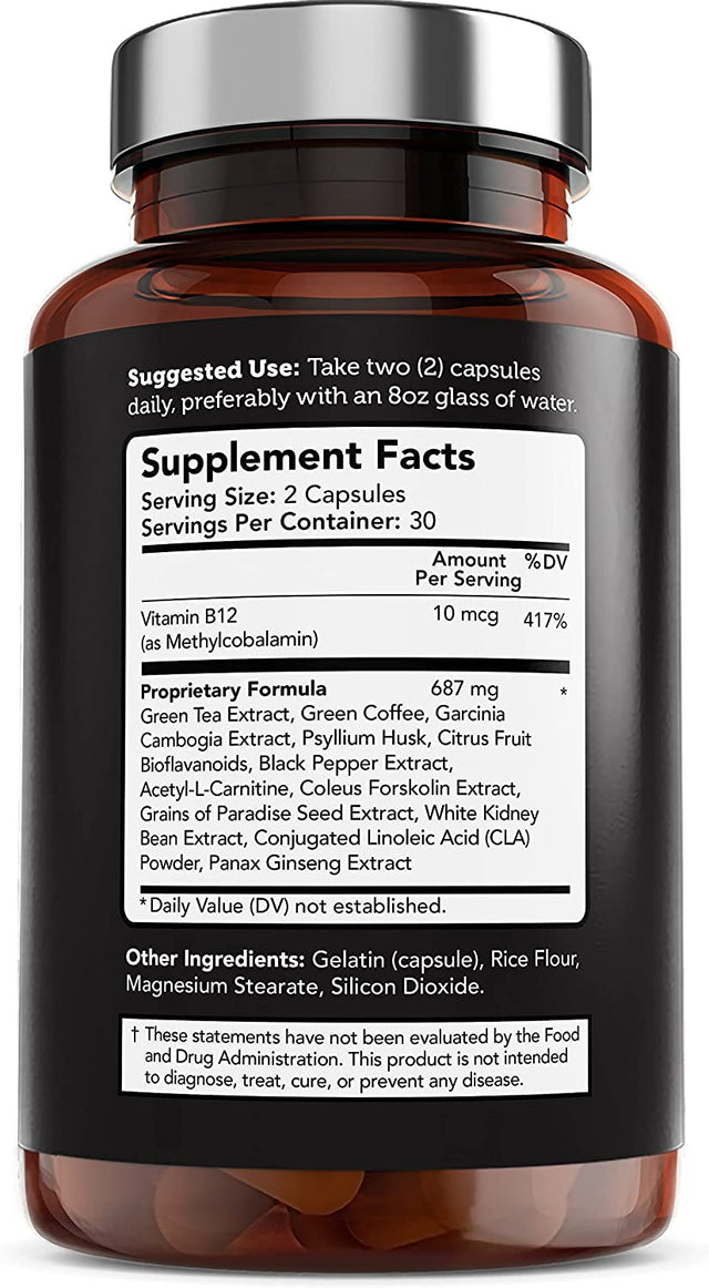 Vitamin Bounty Burn X13 - Thermogenic Fat Burner, Fat Burner for Men, Fat Burners for Women, Thermogenic Warming, Support Muscle Growth, Pumps, Vascularity, and Energy Levels - 60 Capsules