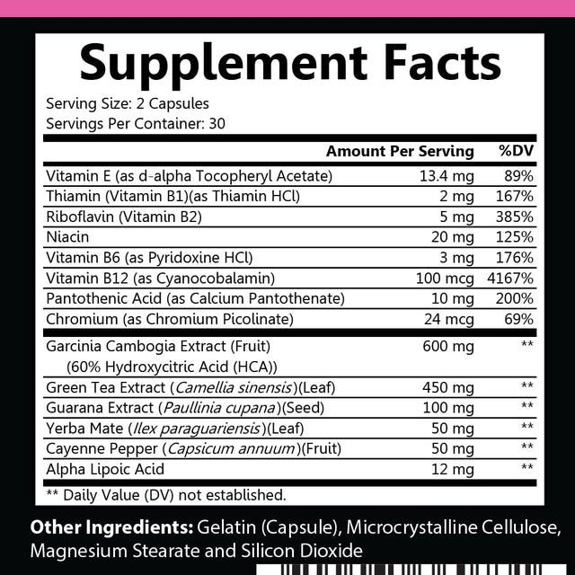 Angry Supplements Hot & Skinny Thermogenic Diet Pills, Weight Loss Capsules for Women, Fast Fat Burning, Non-Gmo All-Natural Metabolism Booster, Appetite Suppressant (1-Bottle, 60 Ct)