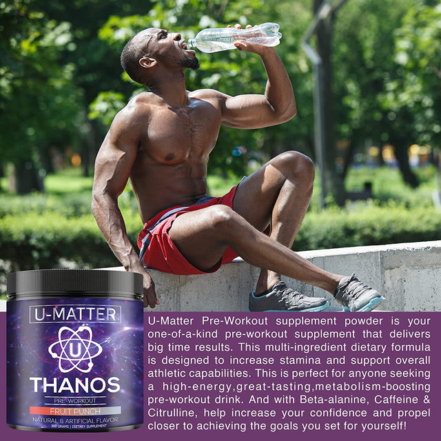 Thanos Pre-Workout Powder | Includes L-Taurine, Betaine Anhydrous, L-Arginine, L-Citrulline Malate & L-Tyrosine | Fruit Punch Flavored Preworkout | Energy Boost, Pump, & Focus - 30 Servings