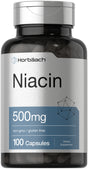 Niacin | 500Mg | 100 Capsules | Essential Vitamin | by Horbaach