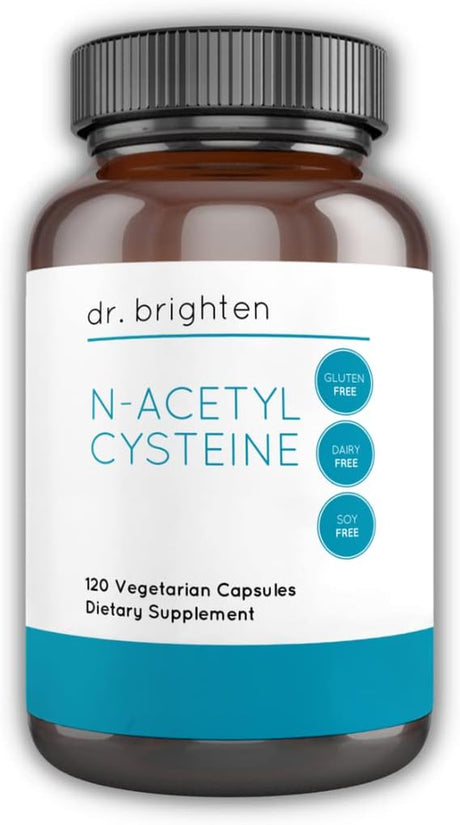 Dr. Brighten N-Acetyl-Cysteine (NAC) — Powerful Glutathione Precursor Amino Acid Supplement for Optimal Detoxification, Immune Function, and PCOS — 120 Capsules