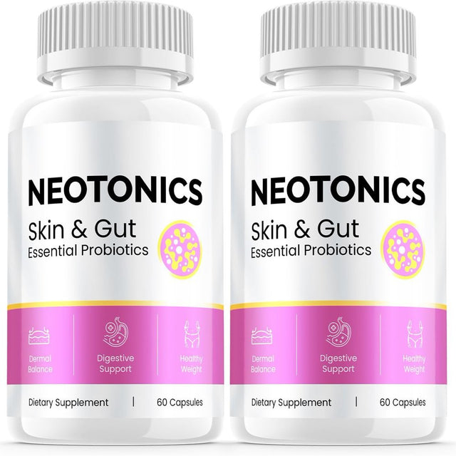 2 Pack Neotonics Skin & Gut - Official - Neotonics Advanced Formula Skincare Supplement Reviews Neo Tonics Capsules Skin and Gut Health 120 Capsules