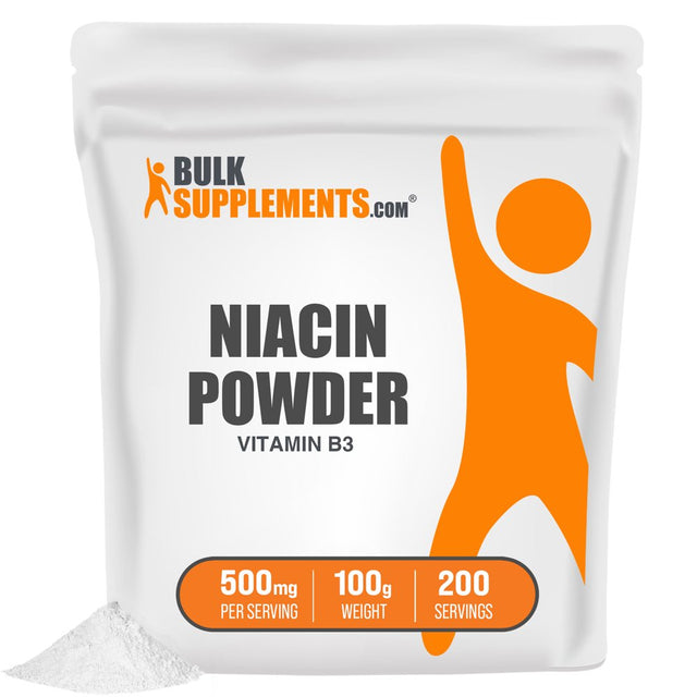 Bulksupplements.Com Niacin (Vitamin B3) Powder - Niacin 500 Mg - Flush Free - B3 Vitamins - Flush Free Niacin - Vitamin B3 Niacin (100 Grams - 3.5 Oz)