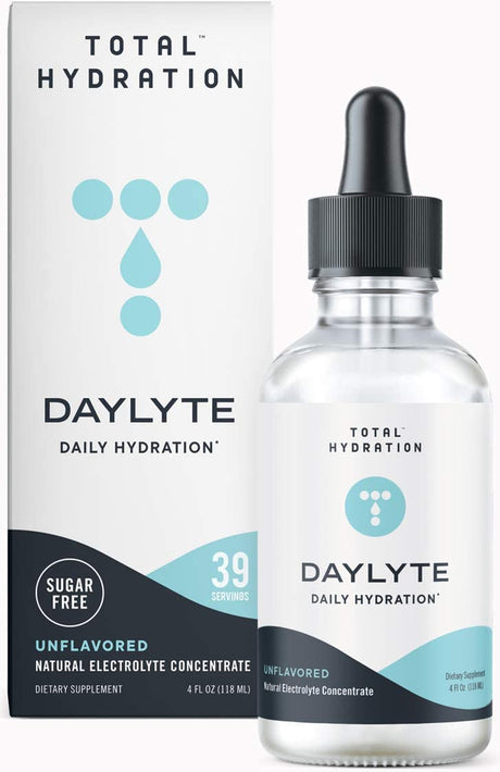 Daylyte Electrolyte Drops Hydration (Unflavored) Sugar Free Electrolyte Mineral Drops for Rehydrating and Refueling, Trace Mineral Drops with Magnesium, Calcium, Zinc and More (39 Servings)