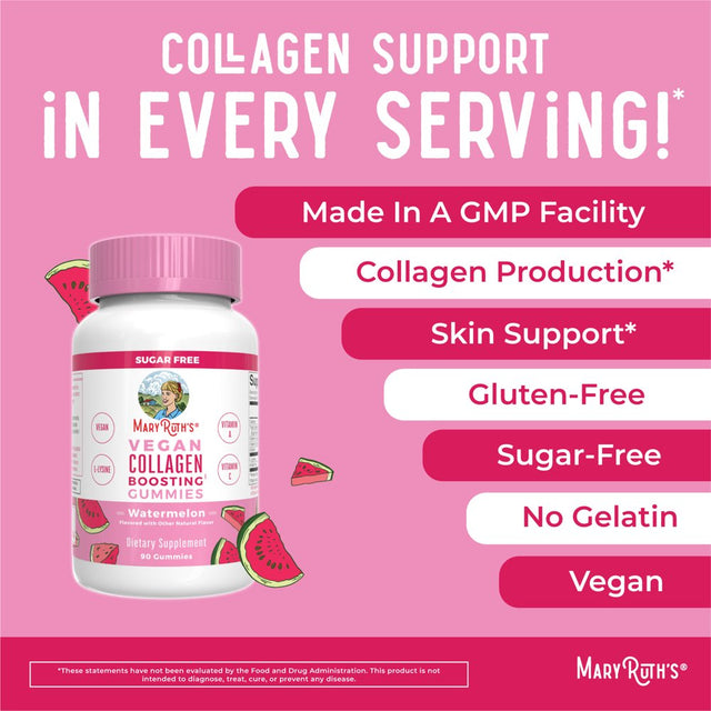 Vegan Collagen Boosting Gummies for Hair Skin & Nail Health by Maryruth'S