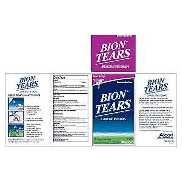 Bion Tears Lubricant Drops Dry Eye, No Preservative Sterile, 28 Ct, 6-Pack