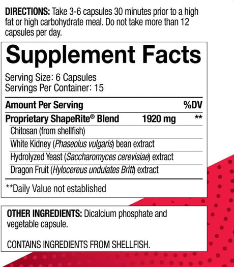 4Life Shaperite - Weight Management Supplement with Chitosan, White Bean Extract, Dragon Fruit, and Yeast Hydrolysate - Supports Metabolism and Heart Health - 90 Capsules