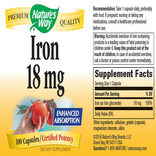 Nature'S Way Iron Capsules, 100 Ct