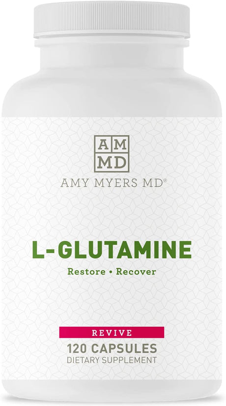 Amy Myers MD L Glutamine Capsules 1700Mg to Support Sugar Cravings, Muscle Repair & Healthy Gut - Ideal Amino Acid for Leaky Gut & Digestive Health - Supports Immune System & Thyroid Function 120 Caps