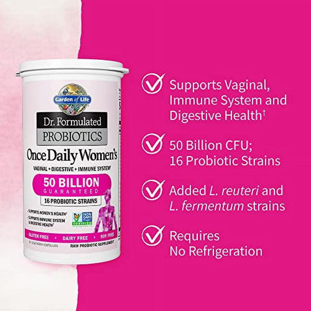 Garden of Life, Dr. Formulated Women'S Probiotics Once Daily, 16 Strains, 50 Billion, 30 Capsules