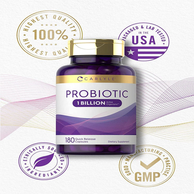 Probiotic for Women & Men'S Digestive Health | 1 Billion CFU|180 Capsules | by Carlyle