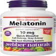 Webber Naturals Ultra Strength Melatonin 10 Mg, Easy Dissolve, 100 Tablets, for Sleep Support, Gluten Free, Non-Gmo, Suitable for Vegetarians