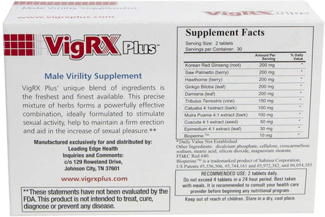 Vigrx plus Male Virility Herbal Dietary Supplement Pill - 60 Tablets (2 Box)